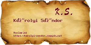 Károlyi Sándor névjegykártya