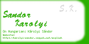 sandor karolyi business card